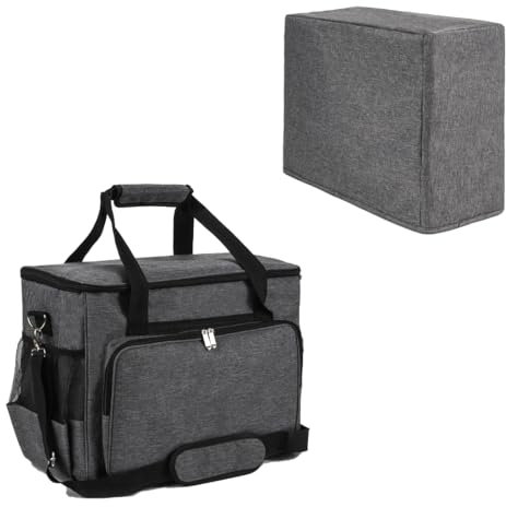 YELAIYEHAO Nähmaschinenkoffer für Nähmaschinen und Zubehör, kompatibel mit den meisten Standard Singer, Brother, Janome, Nähzubehör, Tasche, Nähmaschinen-Tragetasche (grau)