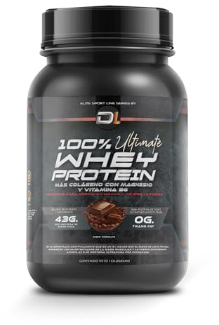 Whey Protein | Proteína en Polvo con Colágeno, Magnesio y Aminoácidos | Aumenta la masa muscular | Apoya el desarrollo y la recuperación muscular | Proteína fácil de digerir | Chocolate 1kg