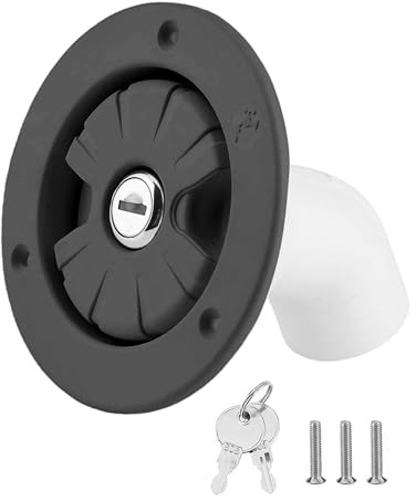 Flaconi Wassertankdeckel Wohnmobil,Tankdeckel Wassertank,Tankdeckelverschluss mit 2 Schlüssel,Wohnmobil-Wassereinspritzanschluss,Geeignet für Wohnmobilen,Wohnwagen,Anhängern usw (Schwarz)