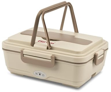 Girmi SC03 Scaldavivande elettrico Vivandiere Big, contenitore da un litro a 3 scomparti INOX, chiusura ermetica, riscalda e mantiene in caldo, Beige/Marrone