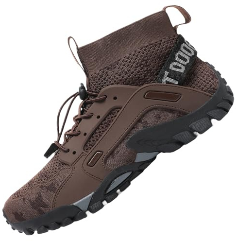 VTASQ Hiking Boots Mens Outdoor Non-Slip Trekking Mountaineering Shoes Trainers Lightweight Camping Climbing Shoes Sneaker Brown 9 UK