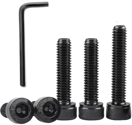QANCEN 10 Piezas Tornillos de Cabeza Hexagonal M5x50mm, Tornillos Allen de Acero Inoxidable Totalmente Roscados para Reparación de Motor Eléctrico,Negro