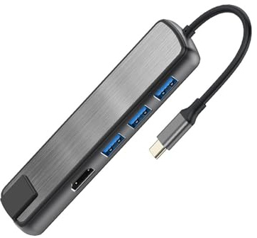 Oxxggkao Adaptador USB C para monitores de ordenador portátil, multipuerto a USB 3.0 PD60W Gigabits Ethernet estación de acoplamiento de viaje