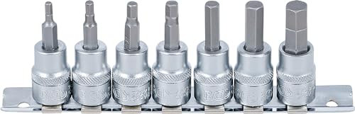 BGS 5104 | Bit-Einsatz-Satz | 10 mm (3/8) | Innensechskant 1/8 - 3/8 | Zollgrößen | 7-tlg.