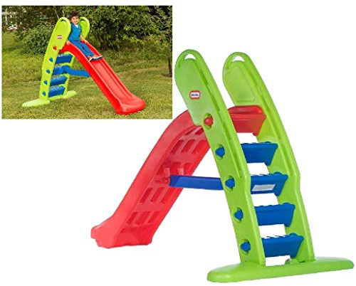 Little Tikes Easy Store Riesenrutsche - Outdoor Spielset - Fördert Aktives Spielen, Gartenspiele und Abenteuer, für Kleinkinder ab 24 Monate bis 5 Jahren - in rot, grün und blau.