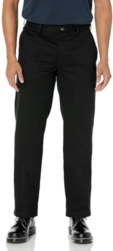 Amazon Essentials Men's Classic-Fit Wrinkle-Resistant Flat-Front Chino Trouser (Available in Big and Tall), Black, 33W / 30L