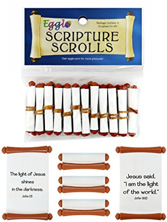 Christian Easter Bible Verse Scrolls for Kids – Religious Easter Egg Hunt Stuffers, Basket Fillers, Sunday School Class Party Favors, Church Classroom Crafts, Resurrection Plastic Eggs 12 Pack