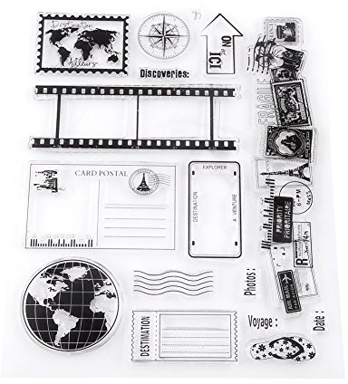 Chiaro Silicone Timbro Scrapbook Cartoline Fotografiche Cartoline 14x18cm Gomma Sigillo Timbri Silicone(Terra)