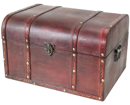 HMF 6406-140 Cofre del Tesoro de Madera | 40 x 30 x 25 cm | Grande | Portugal