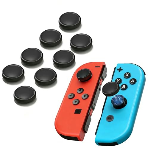 Ferkurn Ersättningslock för Nintendo Switch & Switch Lite Thumbstick Reparation, Switch Analog Thumbstick Grips Skin Cap, 8 st Svart