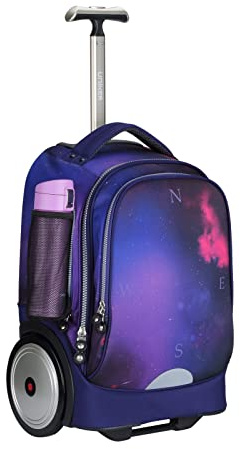 UNIKER Rolling Laptop Bag for 14 Inch Laptop,Laptop Roller Case Women,Roller Bookbag,Wheeled School Bag,19 Inch Computer Bag with 2 Big Wheels Purple