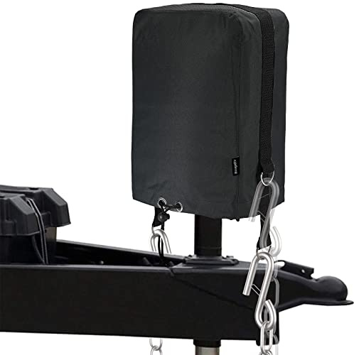 BougeRV RV Electric Tongue Jack Cover with D Rings, 600D, Universal, Black