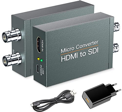 Convertitore HDMI a SDI, HDMI a 3G-SDI/HD-SDI, convertitore Audio incorporder 2 Way SDI adattatore di uscita doppio SDI