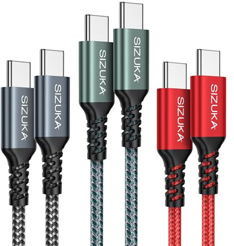 Cable USB C a USB C 60W Cable Tipo C Nylon PD con Carga Rápida para iPhone 15 Series, MacBook iPad Pro/Air/Mini 6 Samsung Galaxy S23/S22/S21/S20 Note 20/10 Pixel7-2M