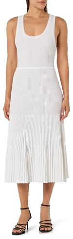 Pinko Tilleul Robe Point Effet plissé décontractée, Z04_Blanc Brillant, XXL Femme