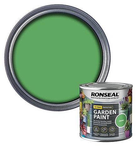 SAVING HUB Garden Paint 250ml - For Outdoor Furniture Wood, Benches, Metal, Brickwork, Terracotta - Exterior Wood Paint Waterproof & Weatherproof Touch Dry In 1 Hour (Clover)