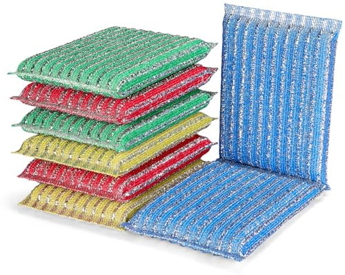 ovwo Estropajo Cocina - 8 Piezas Esponjas Scrub Mejoradas, Ideal para Platos, Ollas, Fregadero