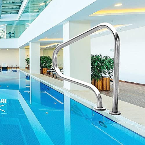 NOALED Main Courante de Piscine à Utilisation sûre, Rampe d'escalier de Piscine en Acier Inoxydable 304, échelle d'appui de Piscine à poignée pour entrée de Piscine creusée