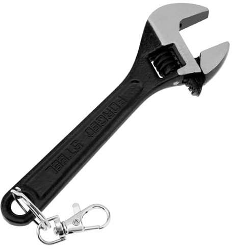 OriGlam Mini portachiavi 15,2 cm, acciaio inox, regolabile, chiave inglese, strumenti per uomini e donne