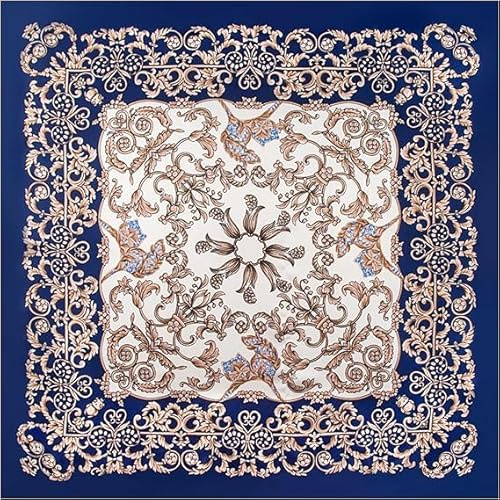 Woplagyreat Bandana huvudduk damer sommar halsduk sidenscarf 70 x 70 huvuddukar sidenscarf tyg hår silkesdukar huvudbonad bandanas män barn huvudhandduk gåvor för kvinnor svart, Mandara, 70*70