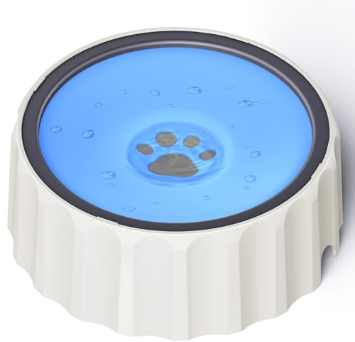 FORWH Dog Small Animals Water Bowl No Spill 70oz/2L Large Capacity Dispenser Non Slip No Splash Small Animals Bowl Pet Slow Feeder No Drip Dog Water Bowl on Vehicle for Dogs and Cats - Blue