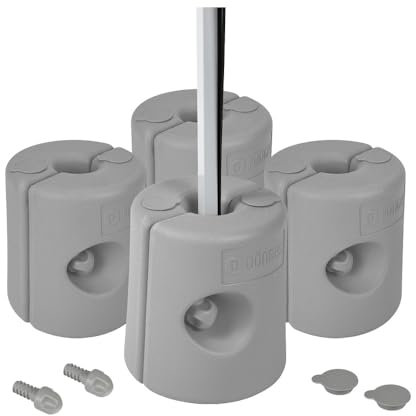 Dönges Lot de 4 pieds de tonnelle gris – Poids remplissables pour un maintien sûr – Plastique robuste I Résistant aux intempéries – Idéal pour les tentes, les pavillons et les événements en plein air