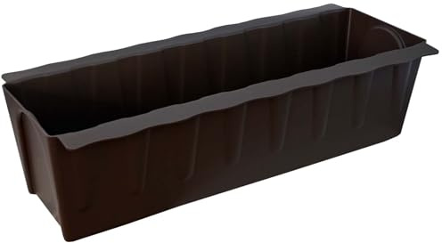 BURI Set med 6 trädgårdsinsatser Euro Paletter med bevattningsmatta | 37,3 cm brun | Trädgårdskruka för europeisk pall | Balkongkruka | Blomkruka | I solid plast | Tillverkad