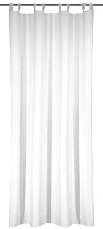 Sehlbach Tenda pronta per l'uso con occhielli, A tinta unita, Bianca, 135 x 235 cm, Traslucida, Montaggio semplice, Certificato Oeko-Tex, Eleganza senza tempo, Sensazione ambiente arioso