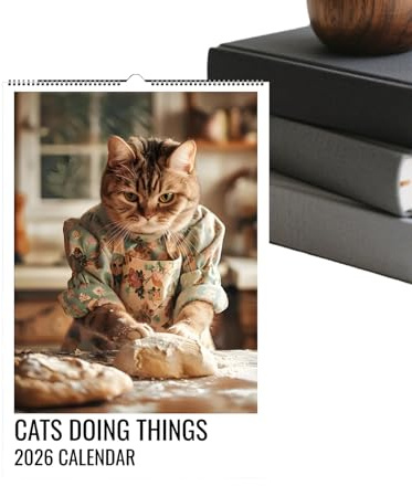 Acunny Calendario De Gatos 2026 | Almanaque Mensual De 12 Meses En Papel - Planificador Divertido Para Organizar | Hogar Oficina