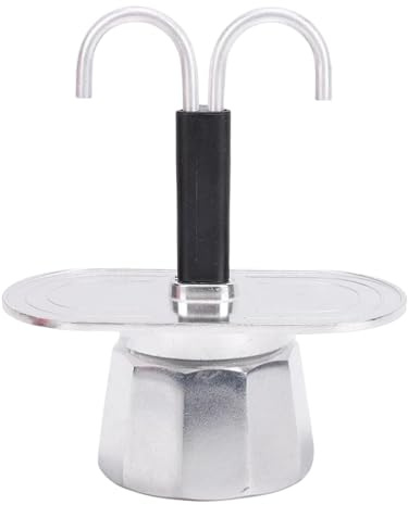 LAIOUSN Macetas moca de aluminio de doble tubo para compartir café con un amigo, grado alimenticio, 2 tazas, cafetera, cafetera, cafetera de doble tubo, moca