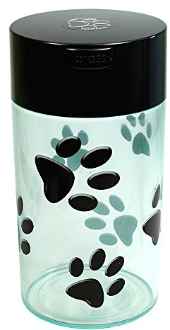 Tightpac America, Inc. Pawvac 340,2 Gram Emballé sous Vide récipient Stockage Aliments pour Animaux ; Noir Capuchon et Corps/Noir Paws