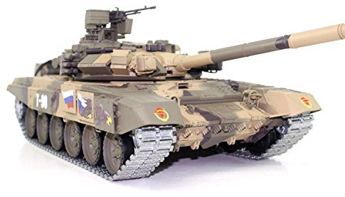 ES-TOYS Panzer Ferngesteuert mit Schussfunktion Russland T90 Heng Long 1:16 mit Rauch&Sound + 2,4Ghz - PRO Edition (Metallgetriebe, Metallketten und Metallräder) -V6.0
