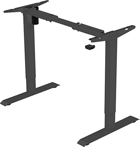 celexon elektrisch höhenverstellbarer Schreibtisch Economy 71-121cm schwarz | laufruhiges und leistungsstarkes Gestell | ergonomisches Arbeiten flexibel im Sitzen & Stehen im Büro & Home-Office