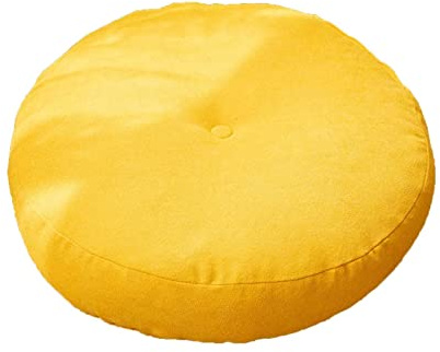 Yadlan Bodenkissen Outdoor, Tatami Sitzkissen Outdoor Rund, Dicke SitzerhöHung Sitz Auflage, Verdicken GemüTlich Stuhl Sitzpolster Kissens für Wohnzimmer Garten Esszimmer Home Deko Gelb