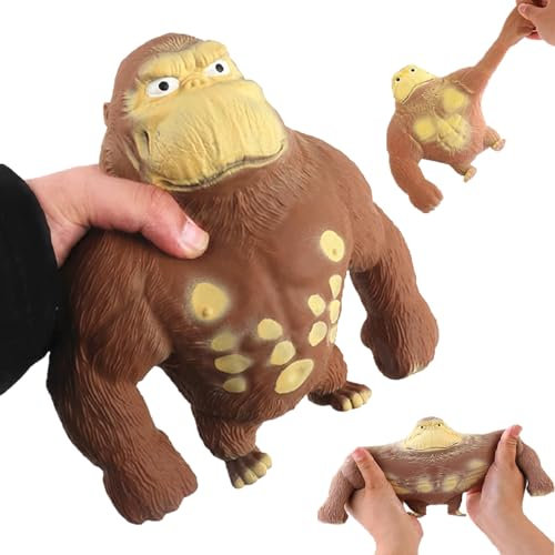 Gorilla-Figur zum Stressabbau,Tiere, Latex Monkey Toys, Anti-Angst-Reizbarkeits-Gorilla-Spielzeug, Weiches Squeeze-Spielzeug, Geeignet für Freizeit, Unterhaltung, Stressabbau (Gorilla-L(20CM))