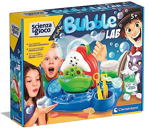 Clementoni - 19364 - Scienza e Gioco Fun - Bubble Lab - Macchina Bolle di Sapone, Gioco Scientifico 8 Anni, Laboratorio Bolle, Sparabolle, Esperimenti Scienza per Bambini - Made in Italy