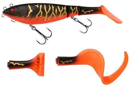 Berkley Zilla Tailswinger, Fishing Hook, Hard Lure, the First Jointed Tailbait on the Market With Amazing Swimming Action and Huge Versatility, PredatorFishing, Pike, Unisex, Shadow Tiger, 89g | 180mm