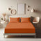 Aspire Homeware Double Fitted Sheet - 25 cm Deep Hotel Quality (Rust) Bed Sheets - Soft & Breathable Fitted Bed Sheets Double - Anti-Wrinkle Easy Care Fitted Sheets