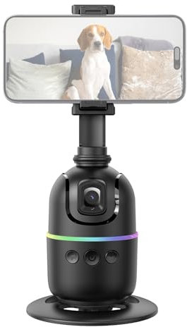 Andoer Gimbal de seguimiento facial automático de 360°, soporte para teléfono, estabilizador inteligente de cardán para selfie, control de gestos con abrazadera de liberación rápida para vlog,
