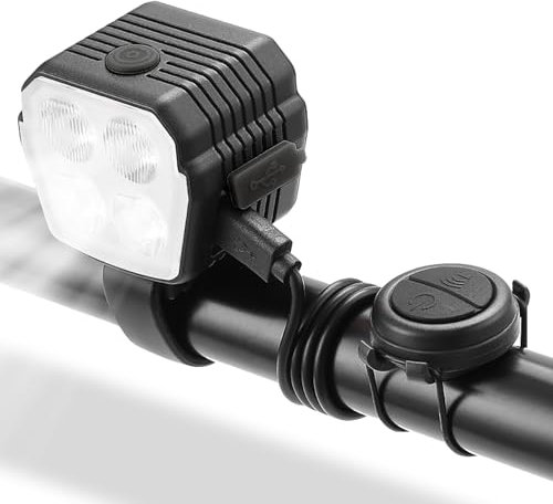 PZCC Bike Lights Front and back, Bicycle LED Light with Low/High Beams,Waterproof and Rechargeable with Controller and Horn, Bike Light for Kids and Adults in Cycling