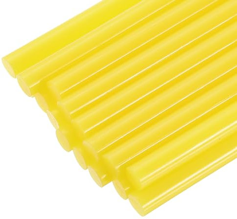 QUARKZMAN 24 Pz Mini Bastoncini di Colla a Caldo, 0,28 Dia x 3,94 Lunghi Bastoncini di Colla a Caldo in EVA, Bastoncini di Colla a Caldo Gialli per Progetti di Artigianato Fai da Te