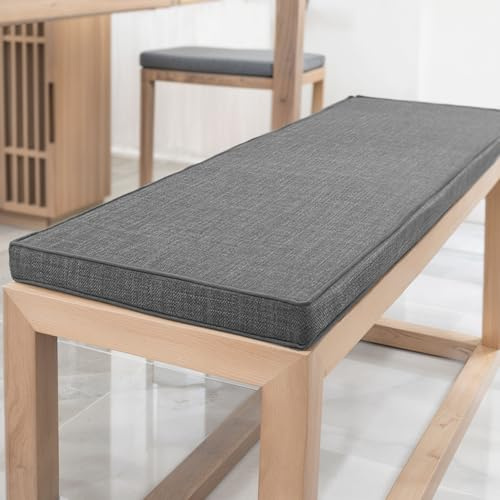 YFHT Bankauflage 160x40x5cm waschbares Bankkissen aus Leinen mit Rutschfester Unterseite und Paspel, Sitzkissen für Gartenbank, Terrasse, Innen Fensterbank, Flurbank, Rattanstühle usw