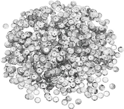 sourcing map Paillettes sfuse, 4000 pezzi da 5 mm, con retro argentato, per la creazione di gioielli, artigianato, cucito, grigio piombo