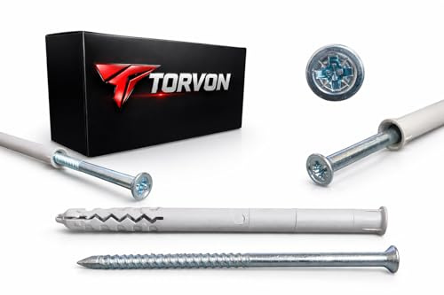TORVON Einschlagdübel 8x160 mm – 50 Stück Nageldübel mit Trichter Schnellmontage Schlagdübel Set für Beton Ziegel Mauerwerk Profi Befestigung