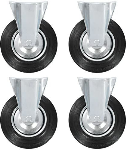 vidaXL 24x Fixed Casters Accessory Replacement Trolley Cart Dolly Furniture Moving Bed Table Drawer Box Stand Shelf Wheels 200mm