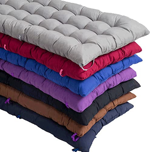 Waigg Kii Dickes Bankkissen, 2- und 3-Sitzer, 8 cm, für Garten und Outdoor, rechteckig, für Chaiselschaukel, Esszimmer, 100 x 40 cm, Grau