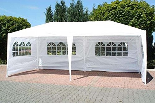 Panana 3 x 6m Outdoor PE Garden Gazebo Marquee Canopy Party Tent (3X6M, White)