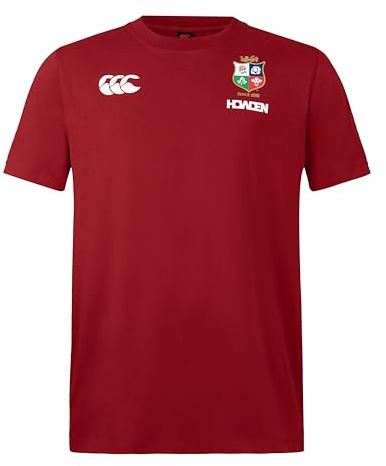 Canterbury Camiseta de algodón de los Leones británicos e irlandeses para Hombre, Dalia roja, 3XL
