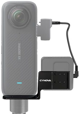 CYNOVA Cold Shoe for Insta360 X4 Accessories, Invisible Microphone Holder Compatible with Insta 360 X4 / X3 / One RS 1 inch / One X2 for RODE Wireless GO Microphone Mount