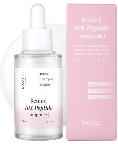 RAVIEL Retinol Lot de 10 ampoules peptidiques 30 ml